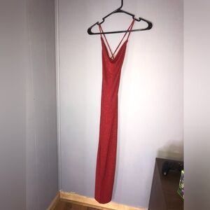 Long red dress